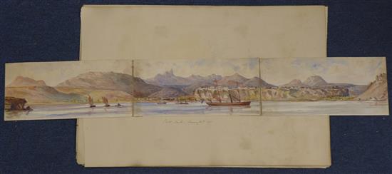 Commander J.Corbett (19th C.) Naval officers sketches of voyages in the 1850s including Attack on the Forts at Fatshan, China in 1857